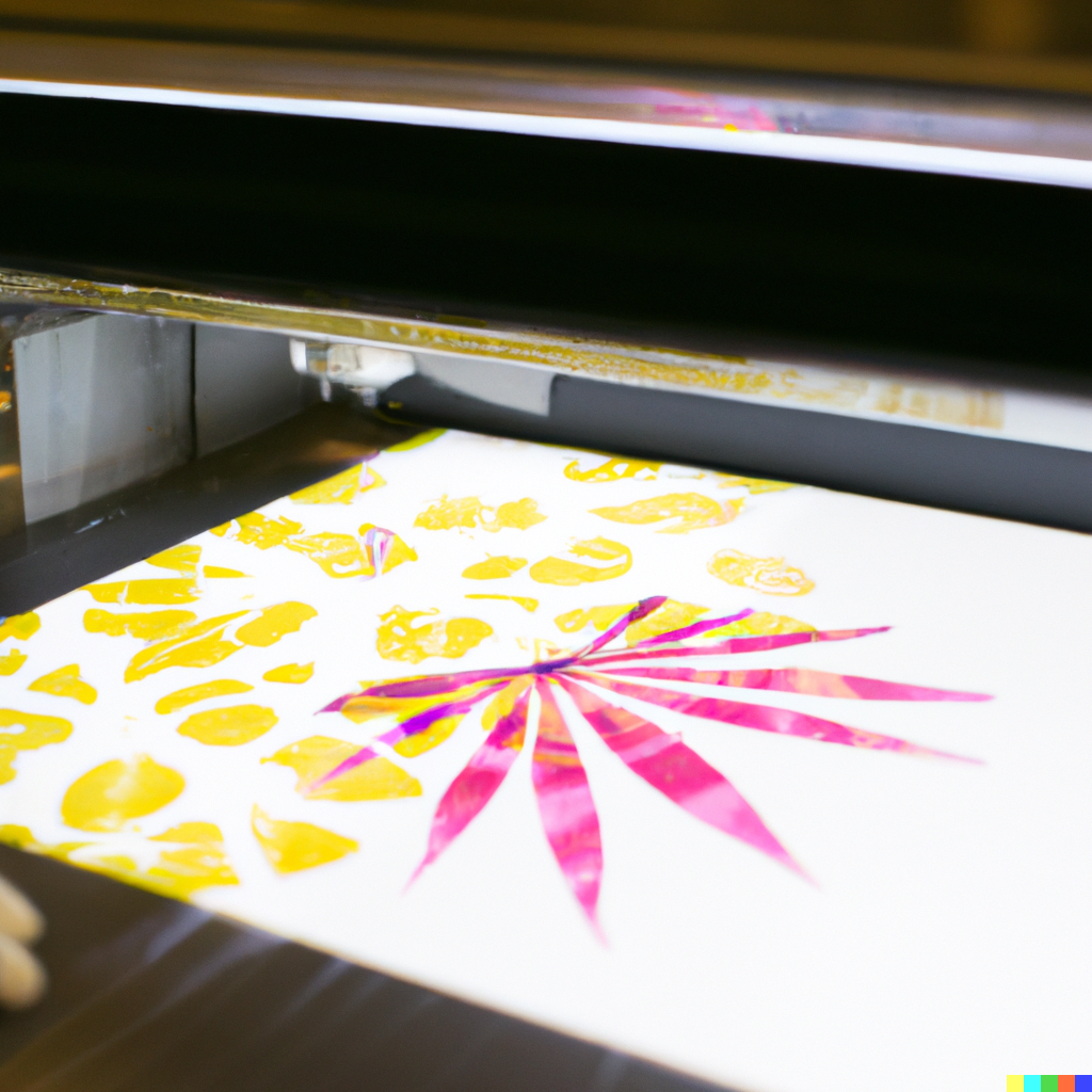 Stilizēts attēls kurā redzams Smart Print apdrukāts organiskais stikls